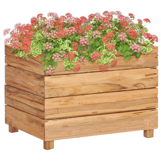 Hochbeet 50x40x38 cm Massivholz Teak und Stahl