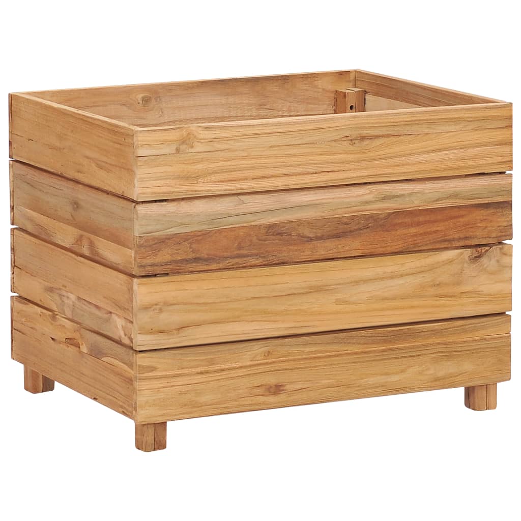 Hochbeet 50x40x38 cm Massivholz Teak und Stahl