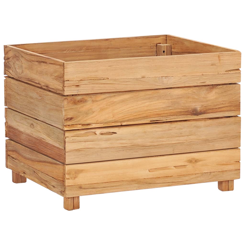 Hochbeet 50x40x38 cm Massivholz Teak und Stahl