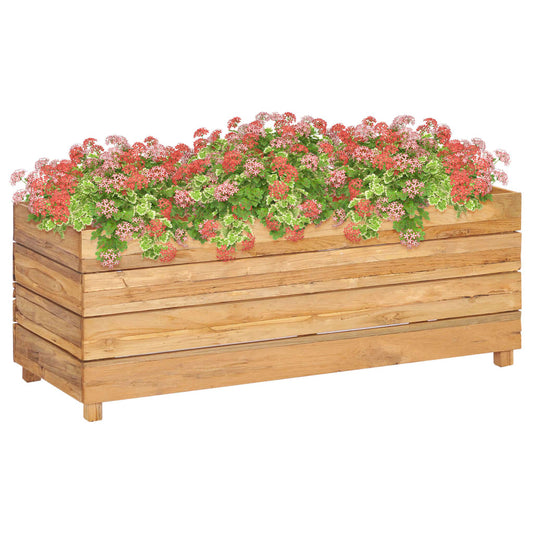 Hochbeet 100x40x38 cm Massivholz Teak und Stahl