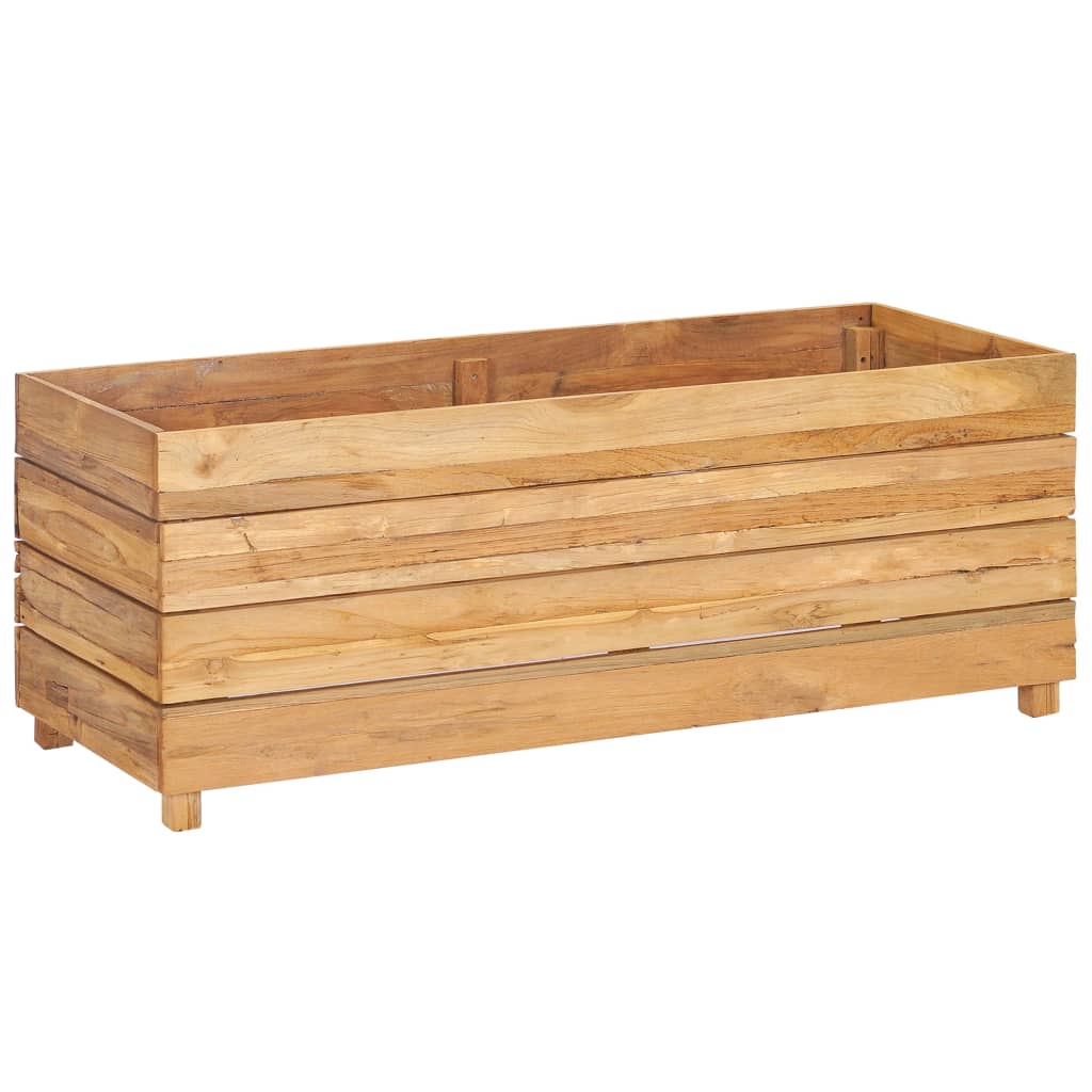Hochbeet 100x40x38 cm Massivholz Teak und Stahl
