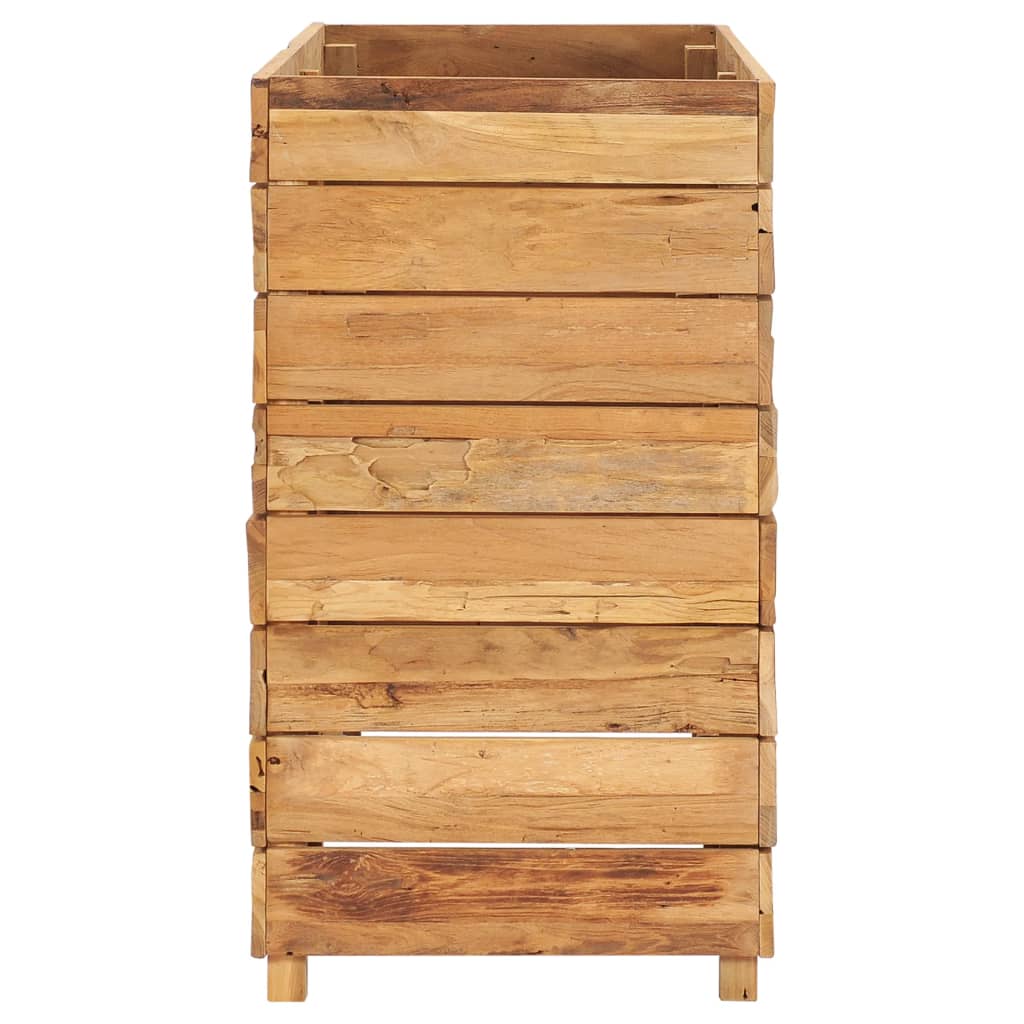 Hochbeet 100x40x72 cm Teak Altholz und Stahl