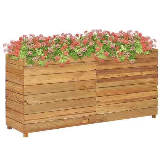 Hochbeet 150x40x72 cm Teak Altholz und Stahl
