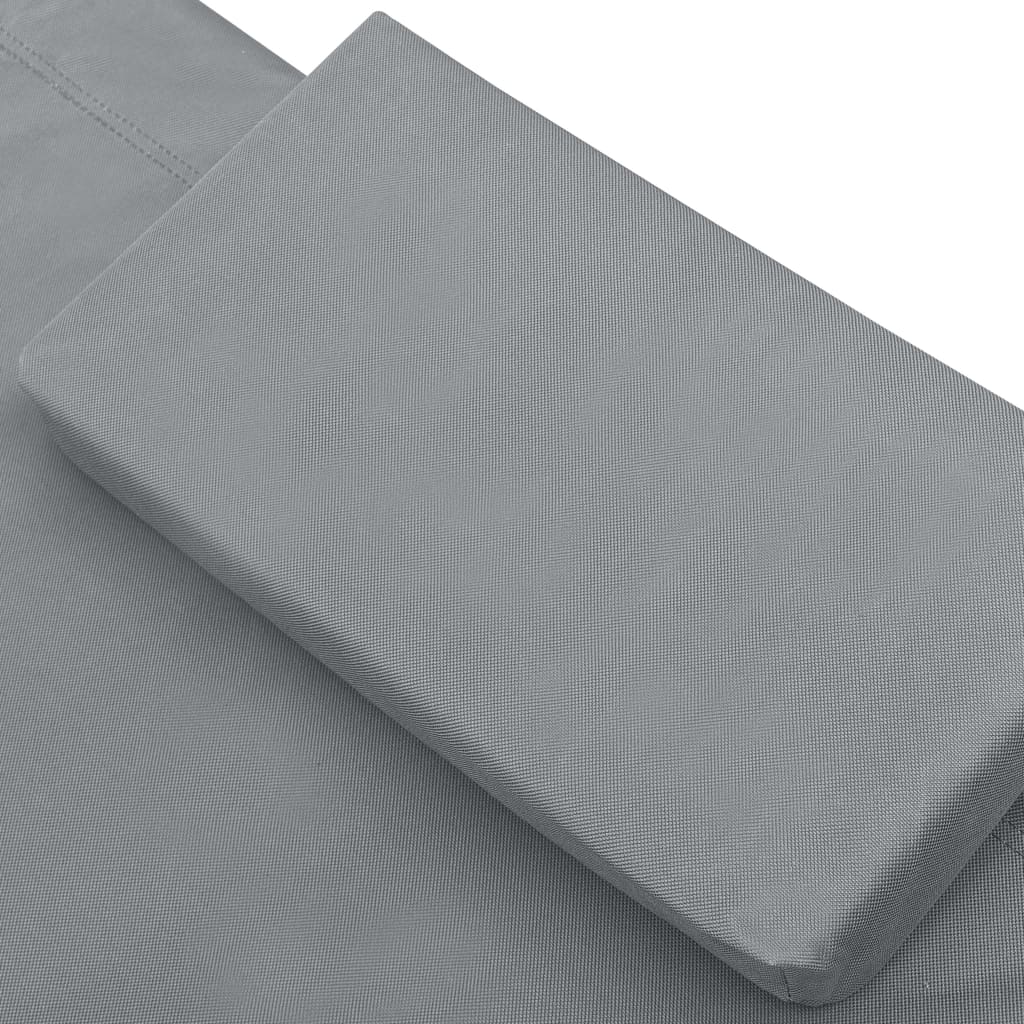 Bain de soleil de jardin avec auvent et coussins gris