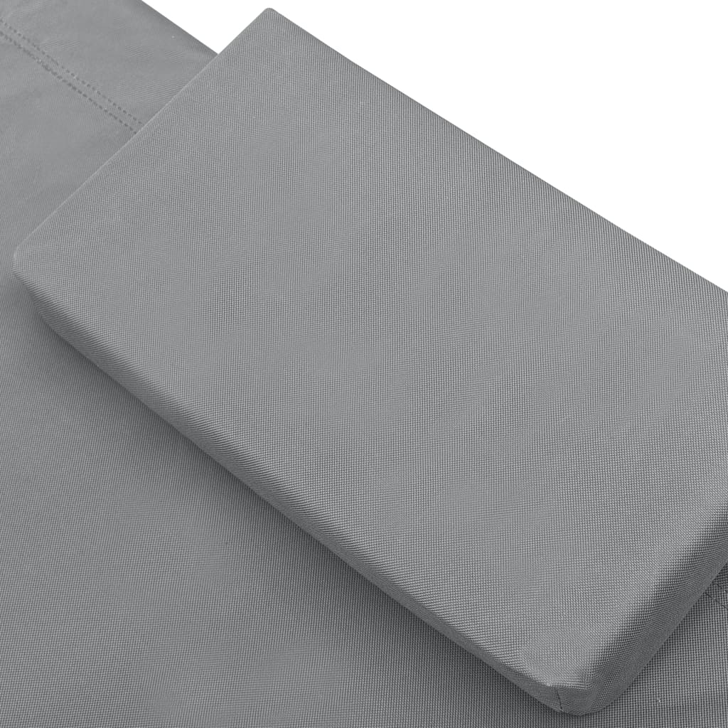 Lit lounge d'extérieur tissu anthracite