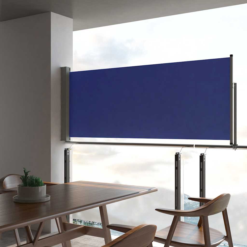 Auvent latéral extensible 100x300 cm bleu