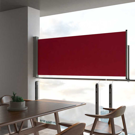 Extendable side awning 100x300 cm red