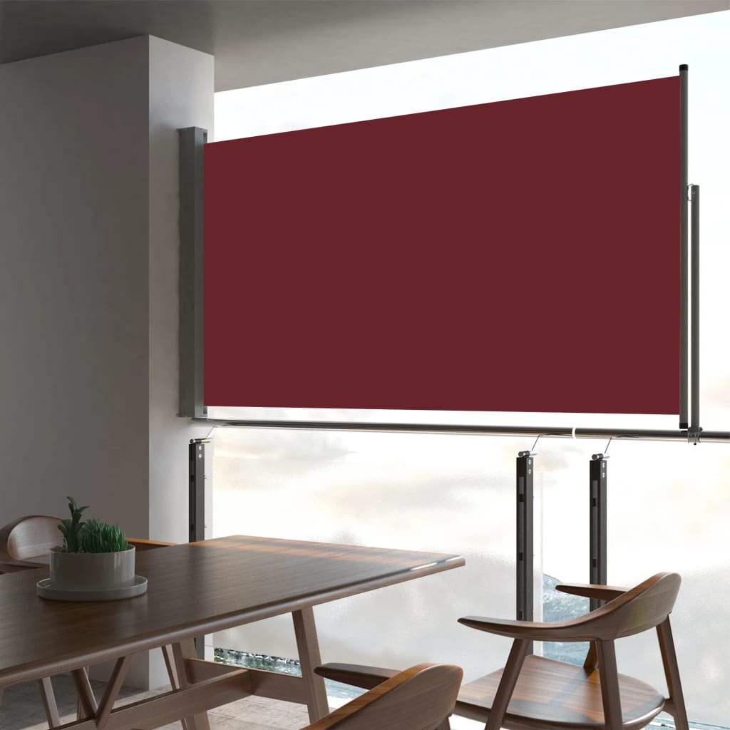 Extendable side awning 160x300 cm red