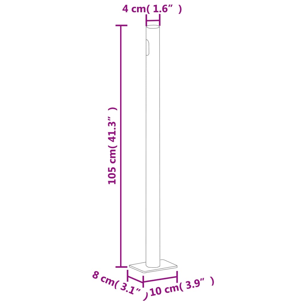 Extendable side awning 170×300 cm red