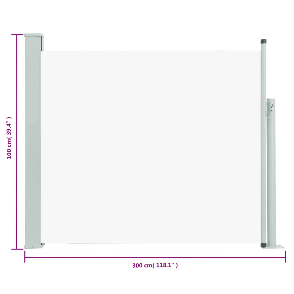 Store latéral extensible 100x300 cm crème