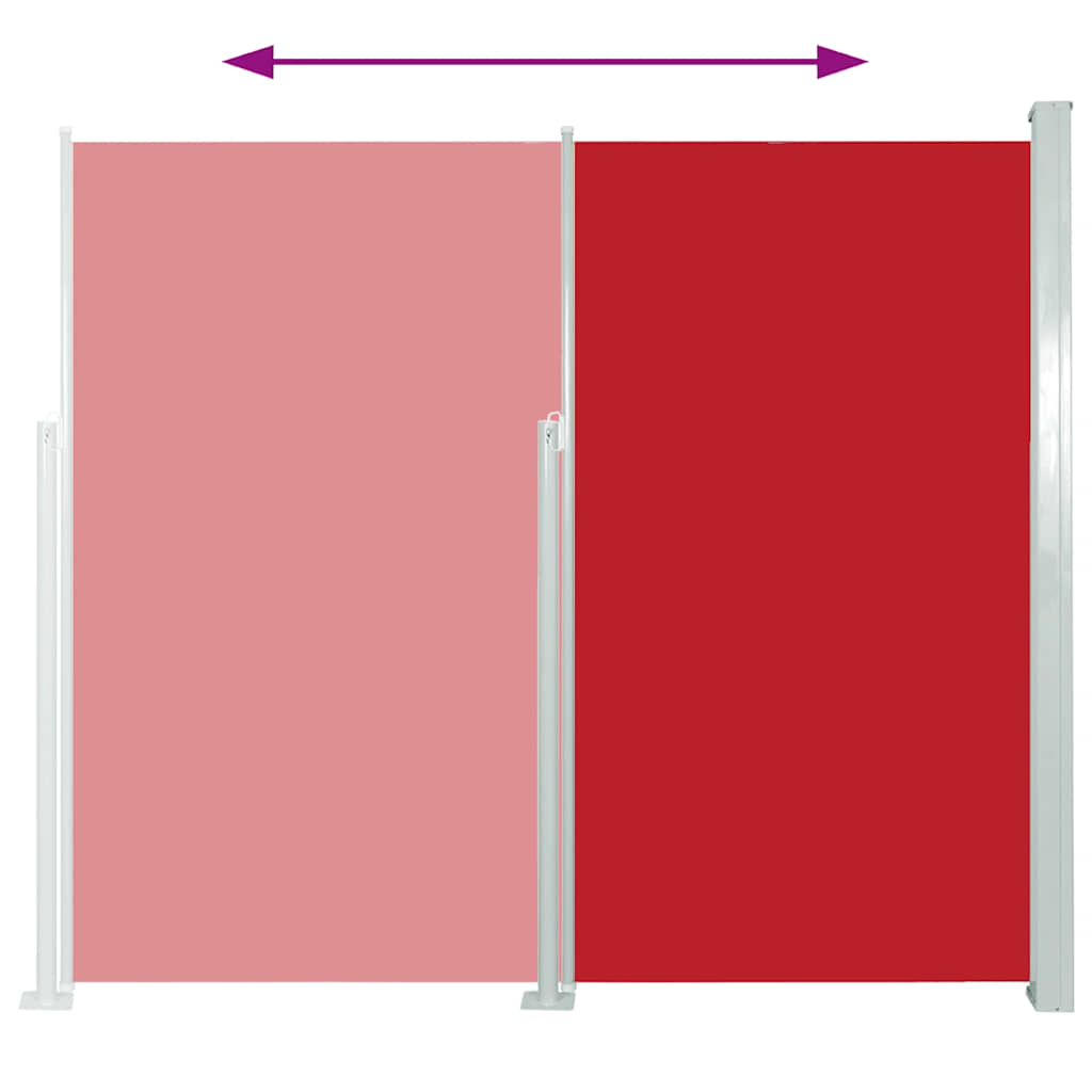 Auvent latéral extensible 100×500 cm rouge