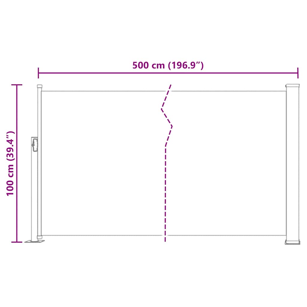 Auvent latéral extensible 100×500 cm rouge