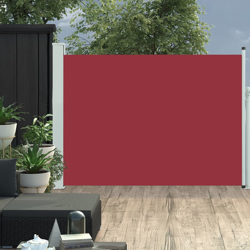 Extendable side awning 100×500 cm red