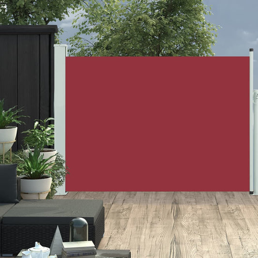 Extendable side awning 100×500 cm red