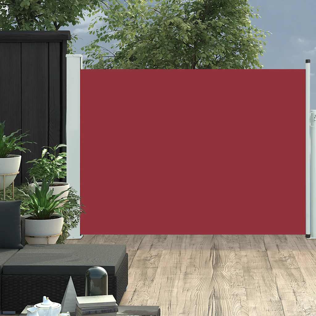 Auvent latéral extensible 100×500 cm rouge