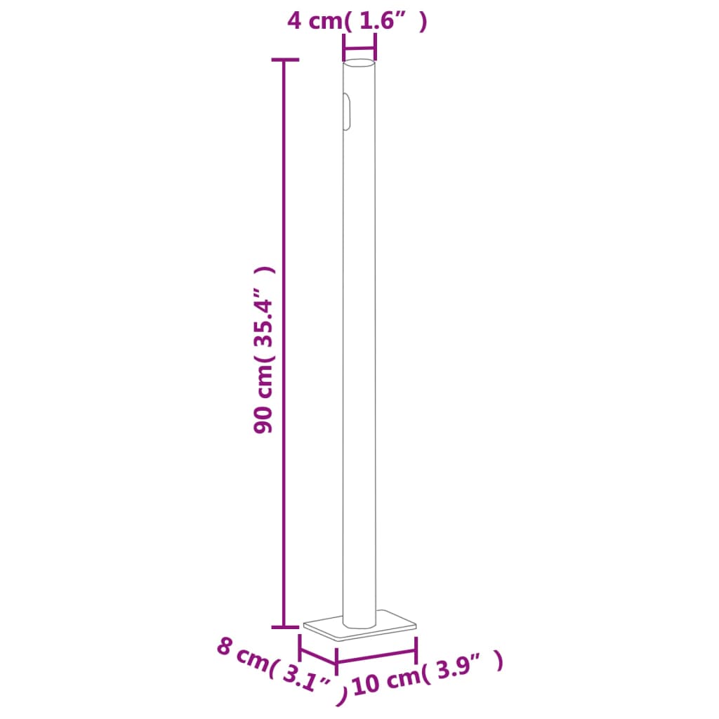 Extendable side awning 140×500 cm red