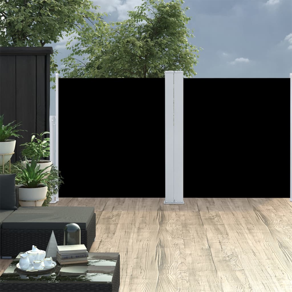 Store latéral extensible noir 100 x 600 cm