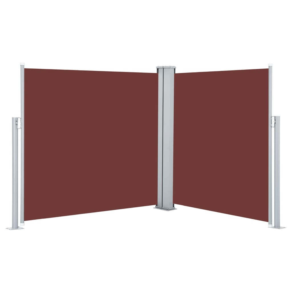 Store latéral extensible marron 100 x 600 cm