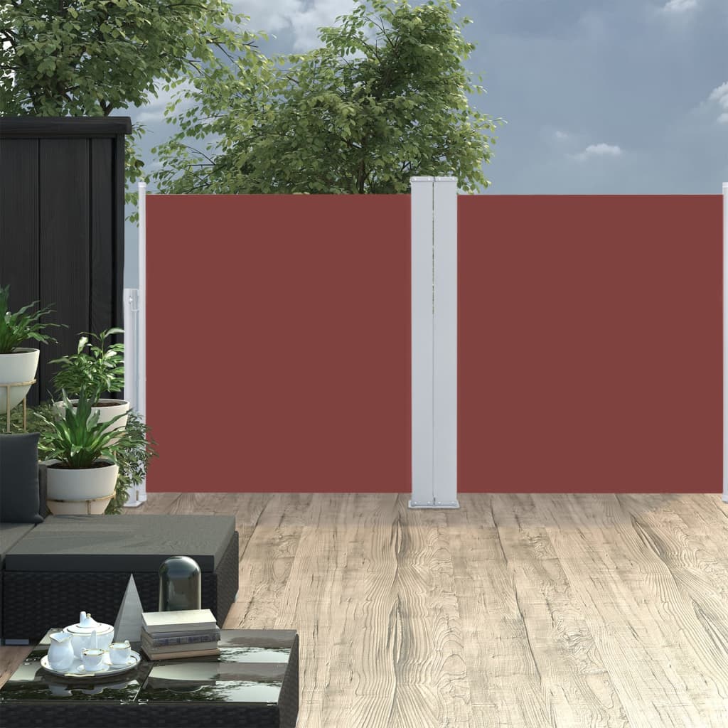 Store latéral extensible marron 100 x 600 cm
