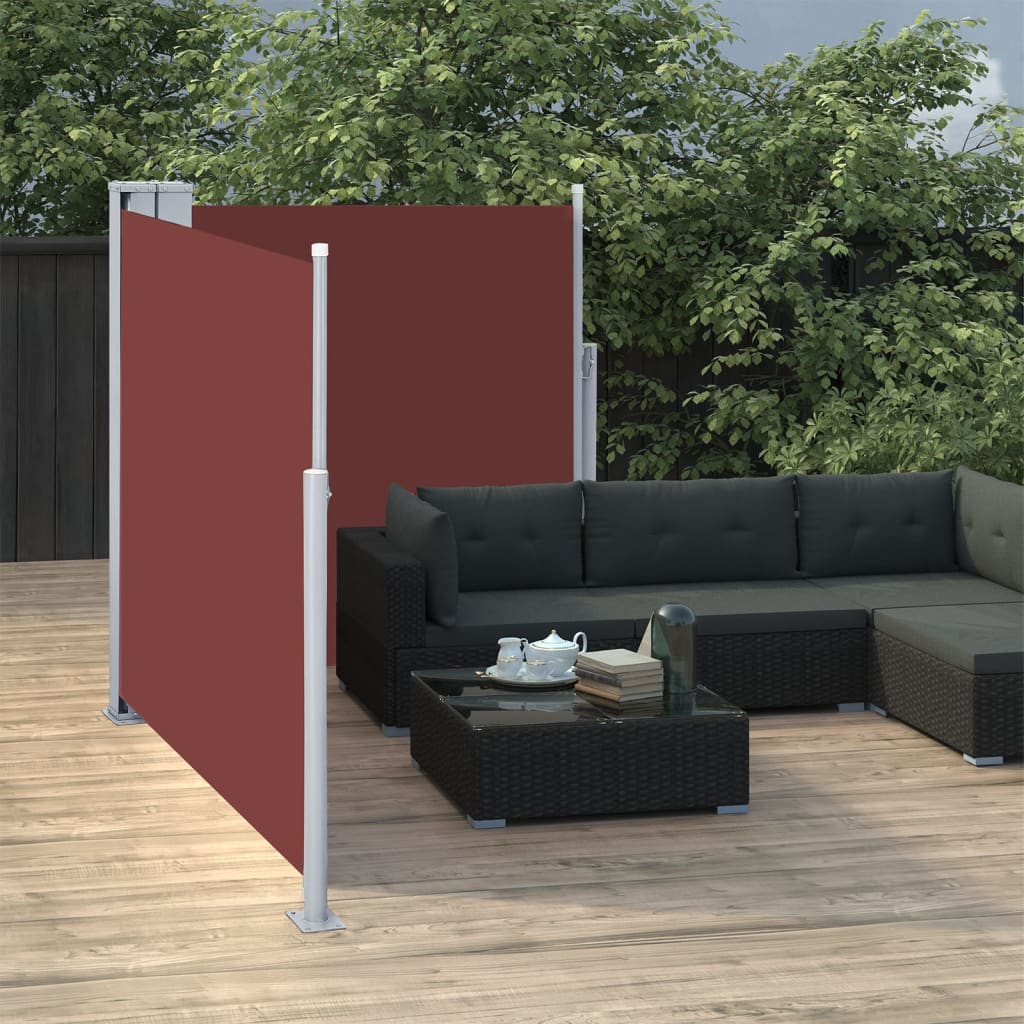 Store latéral extensible marron 100 x 600 cm