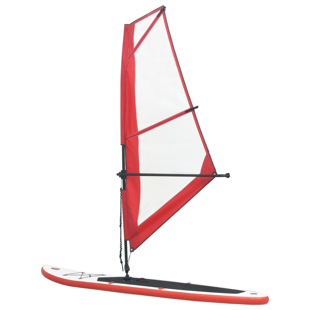 Inflatable SUP board with sail set red and white