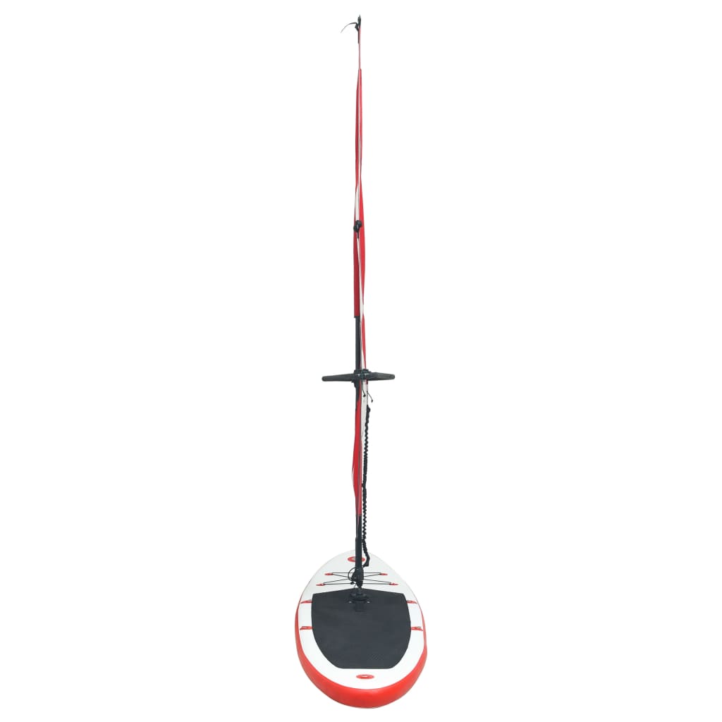 Inflatable SUP board with sail set red and white