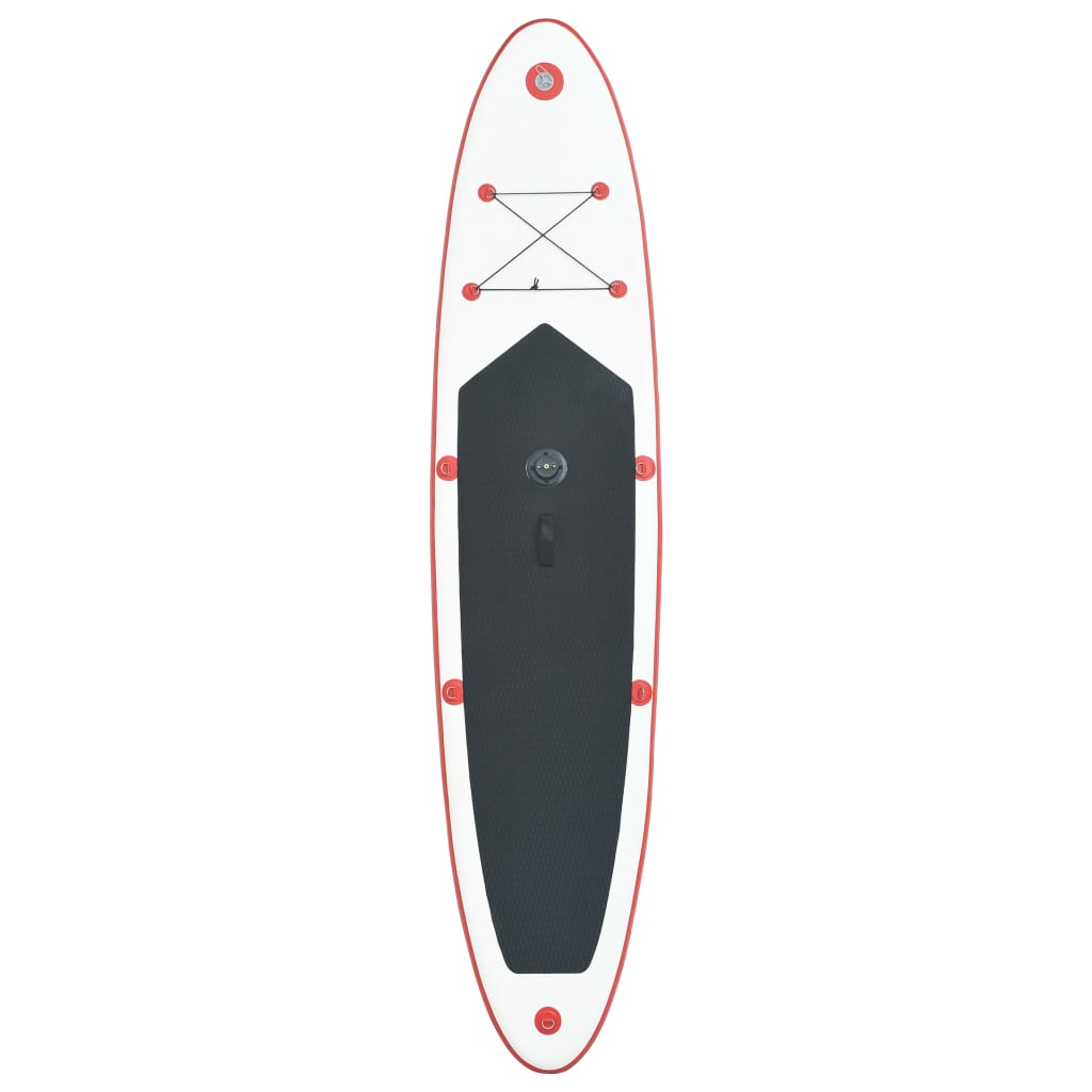 Inflatable SUP board with sail set red and white