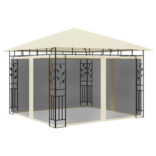 Gazebo with mosquito net 3x3x2.73 m cream 180 g/m²