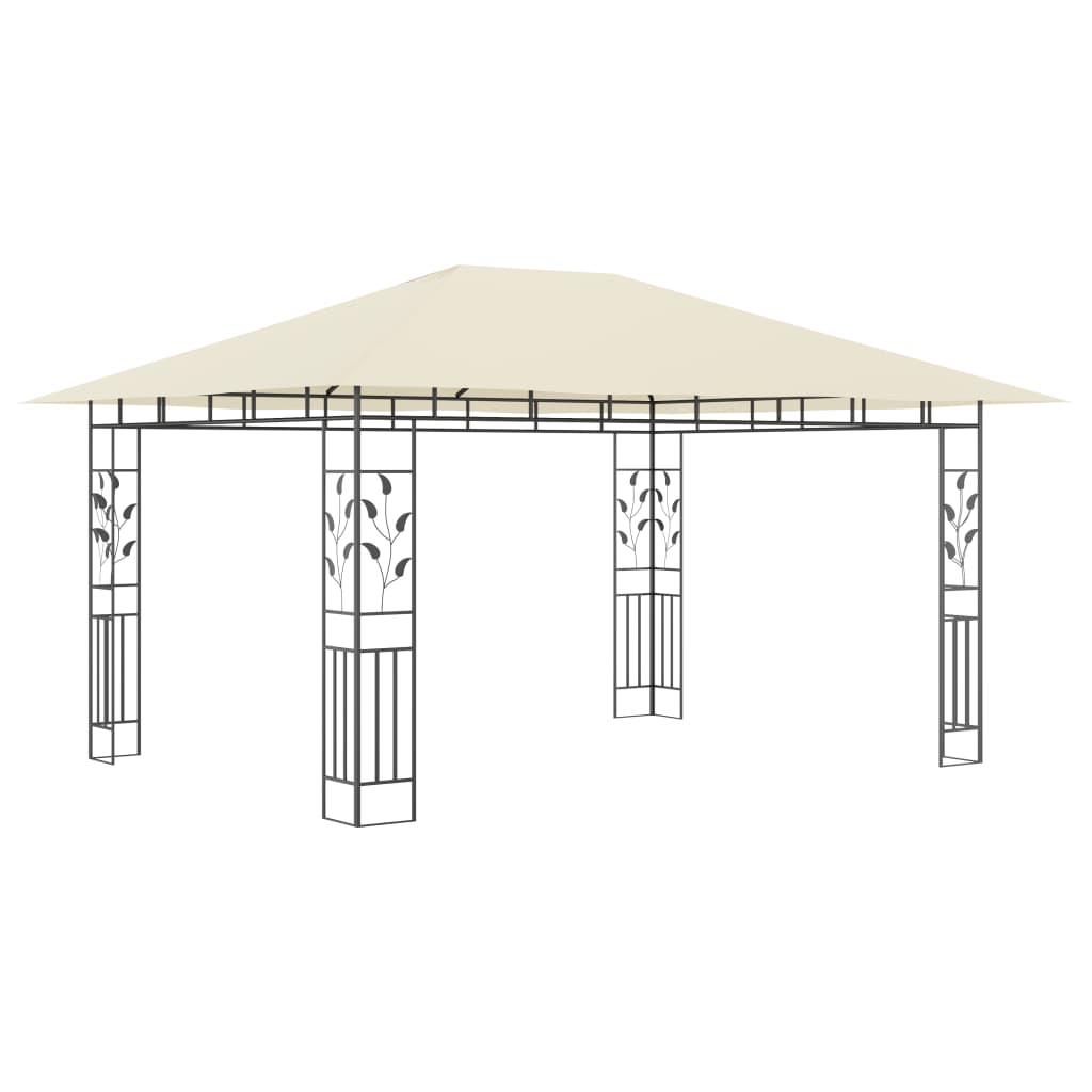 Gazebo with mosquito net 4x3x2.73 m cream 180 g/m²