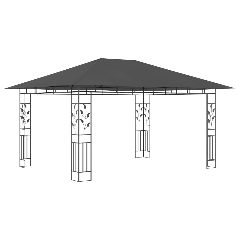 Gazebo with mosquito net 4x3x2.73 m anthracite 180 g/m²