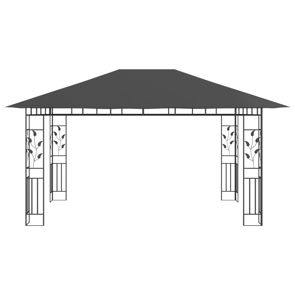 Gazebo with mosquito net 4x3x2.73 m anthracite 180 g/m²