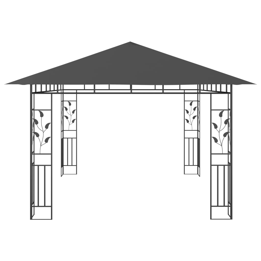 Gazebo with mosquito net 4x3x2.73 m anthracite 180 g/m²