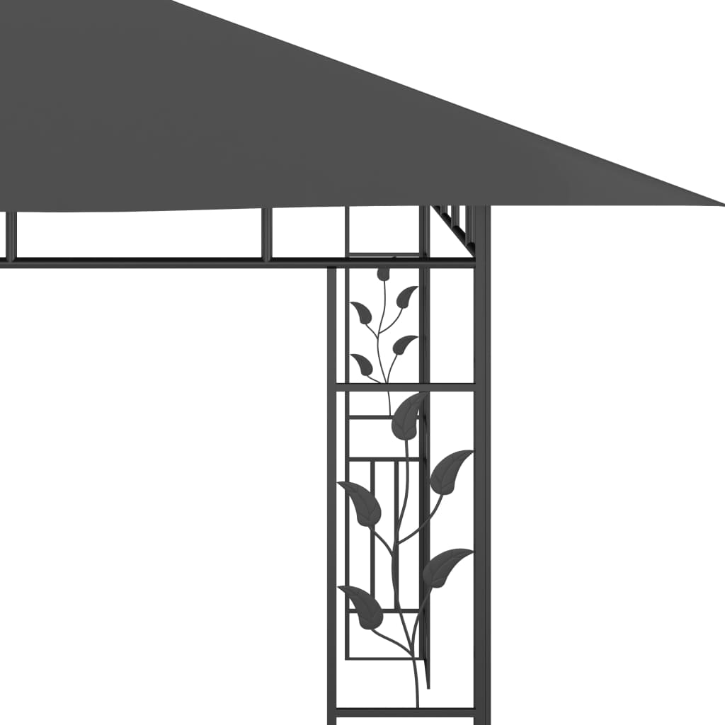 Gazebo with mosquito net 4x3x2.73 m anthracite 180 g/m²
