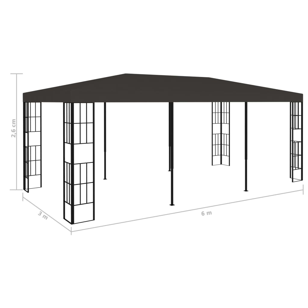 Gazebo 3x6 m anthracite