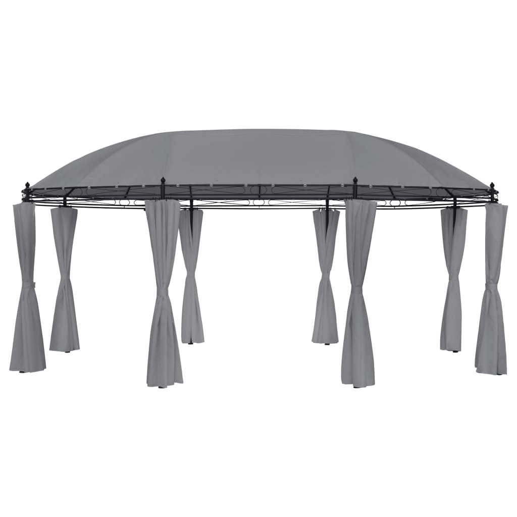 Gazebo with curtains 520x349x255 cm anthracite