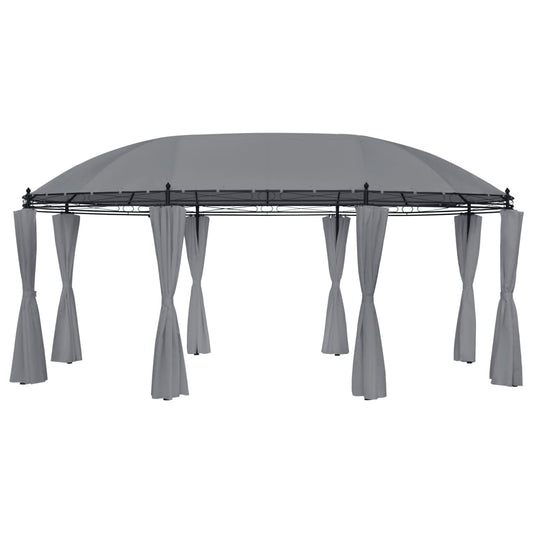 Gazebo with curtains 520x349x255 cm anthracite