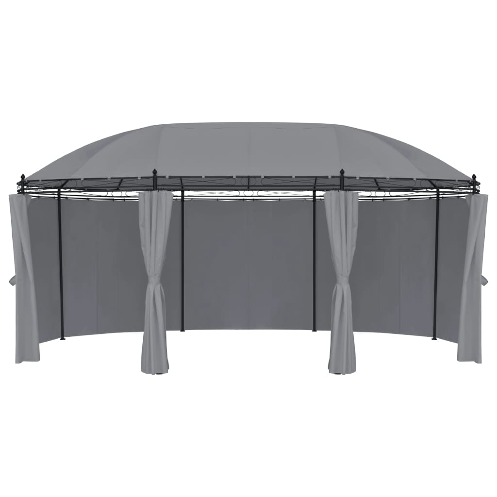 Gazebo with curtains 520x349x255 cm anthracite