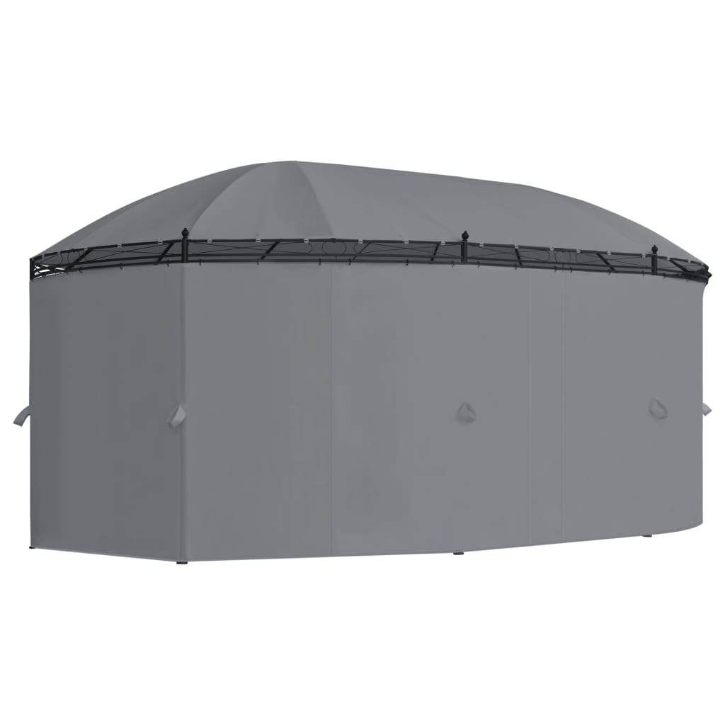 Gazebo with curtains 520x349x255 cm anthracite