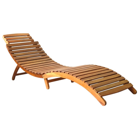 Sun lounger solid wood acacia brown
