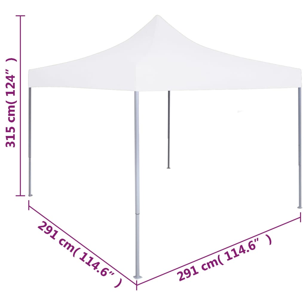 Professional party tent foldable 3 x 3 m steel white