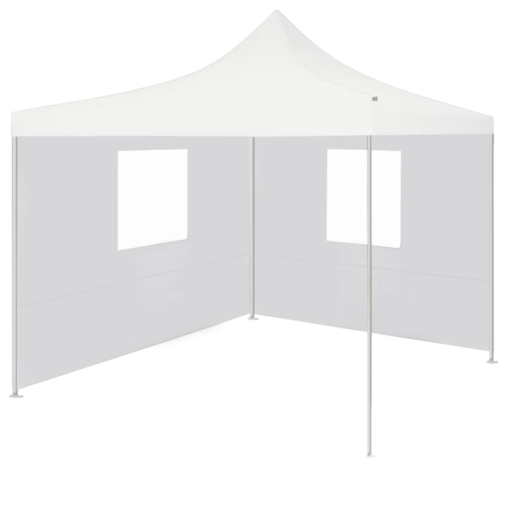 Professional foldable party tent with 2 side walls 3x3m steel white