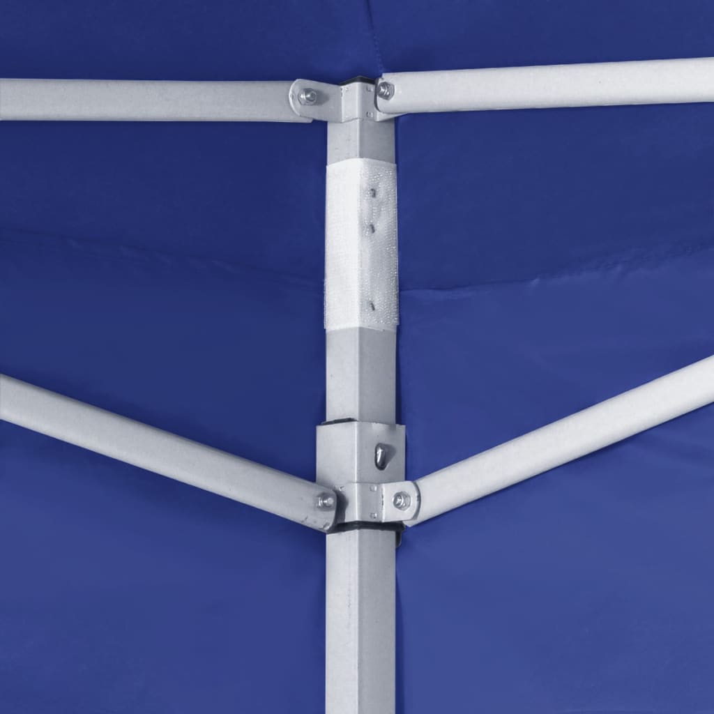 Professional foldable party tent with 2 side walls 2×2m steel blue