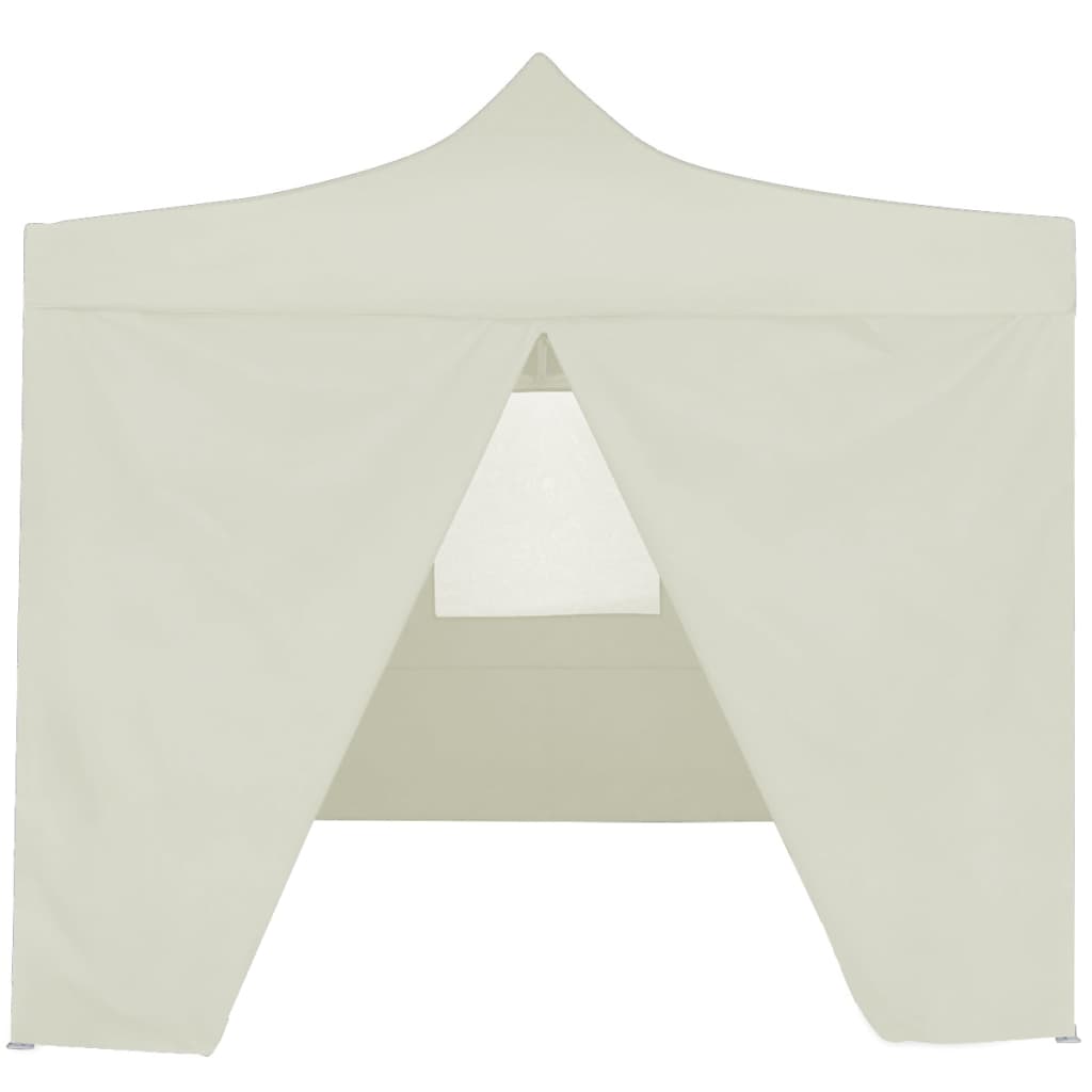 Professional foldable party tent with 4 side walls 2×2m steel cream