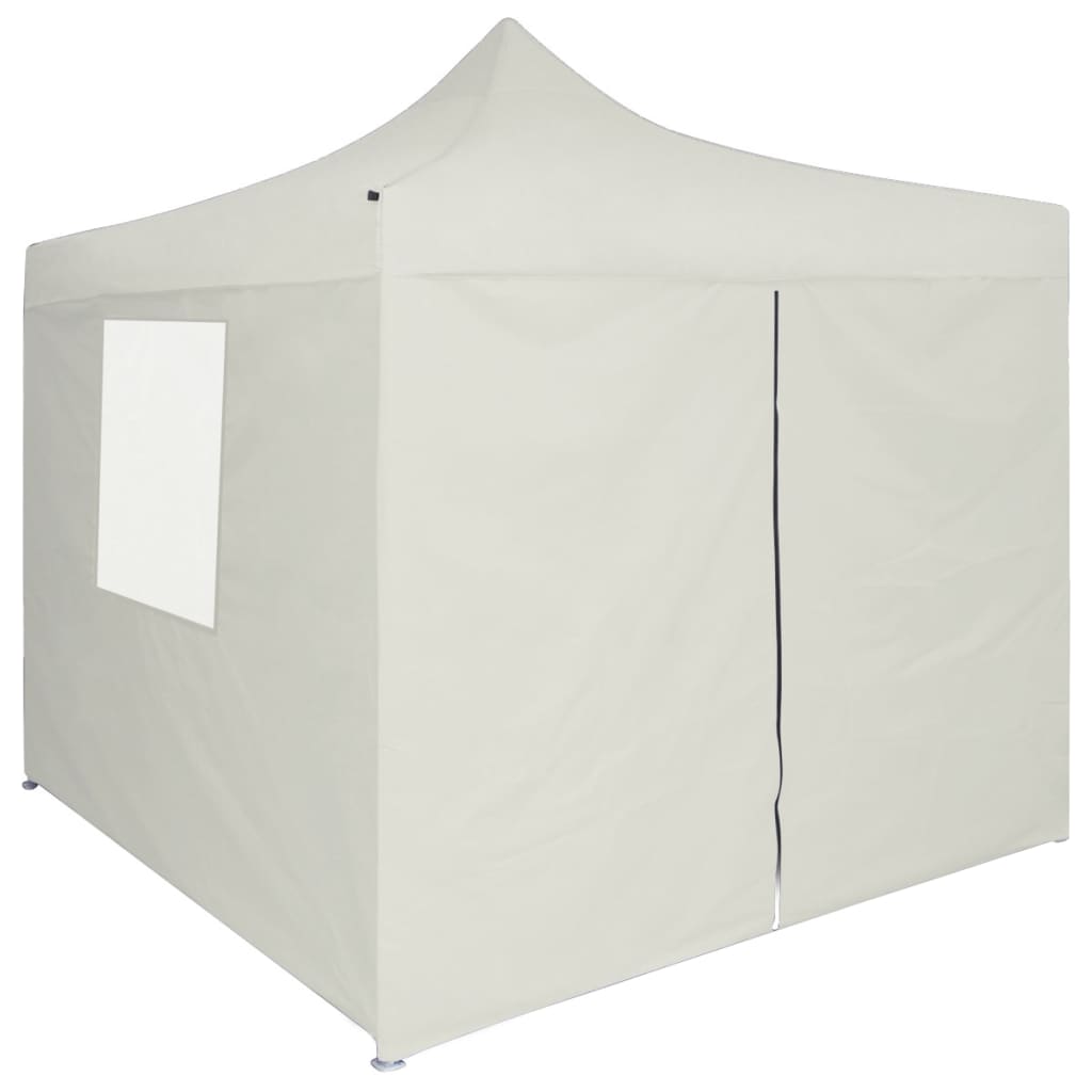 Professional foldable party tent with 4 side walls 2×2m steel cream