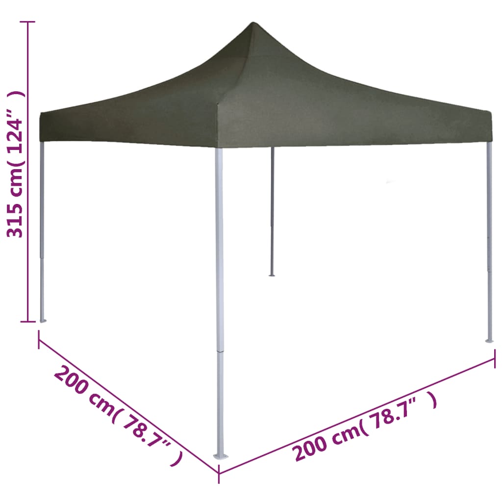Professional foldable party tent 2×2 m steel anthracite