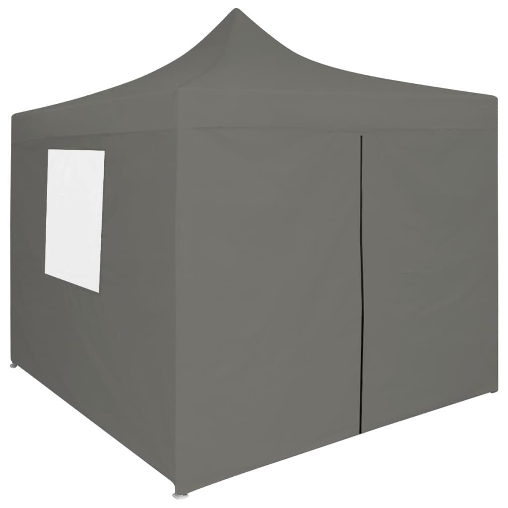 Professional foldable party tent with 4 side walls 2×2m steel anthracite