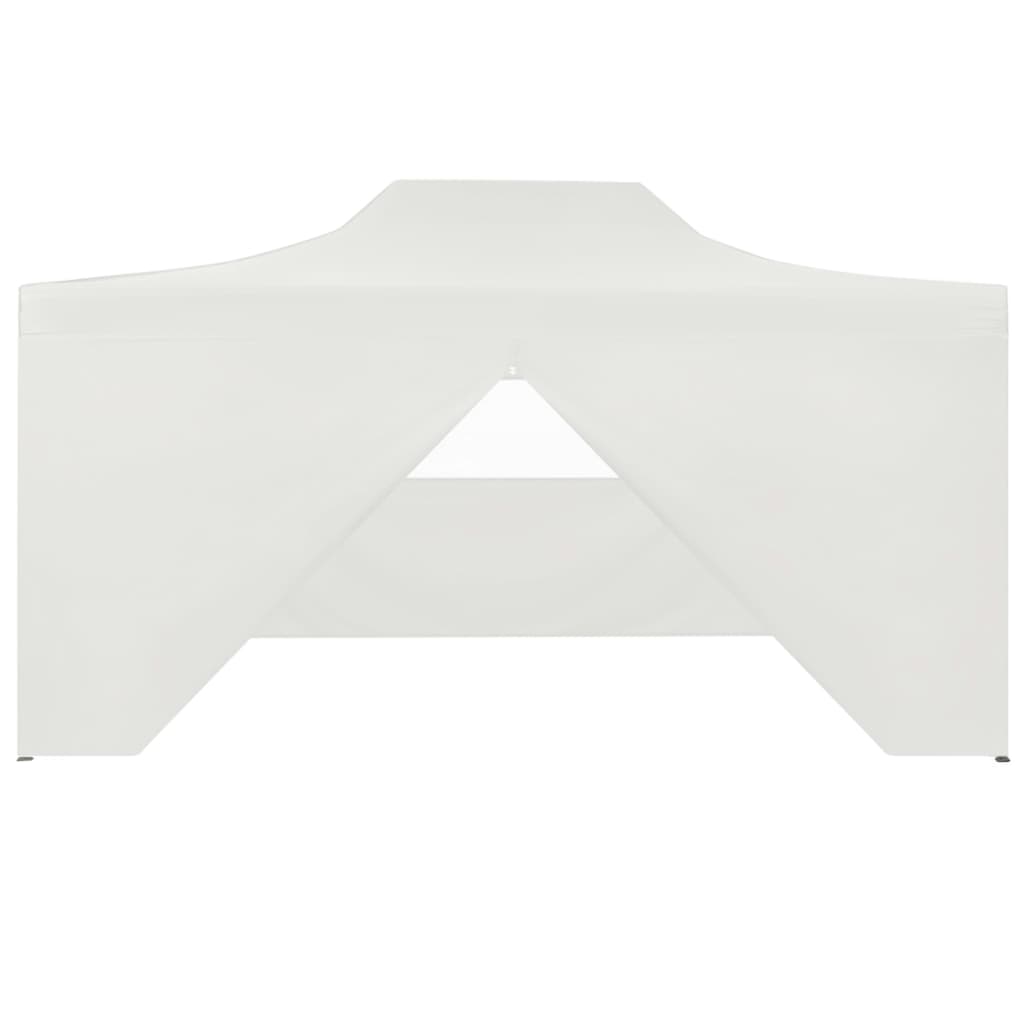 Profi-Partyzelt Faltbar mit 4 Seitenwänden 280x410x315 cm Stahl Weiß