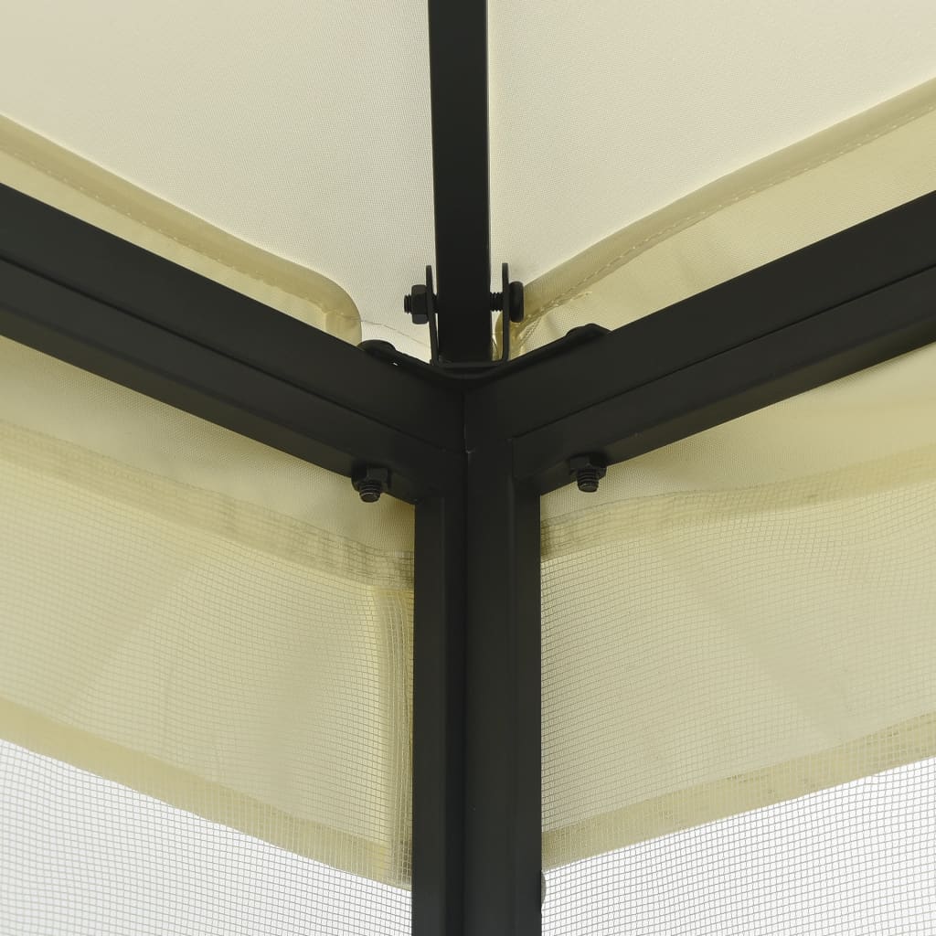 Gazebo with net 300x300x265 cm cream