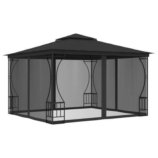 Gazebo with net 300x300x265 cm anthracite