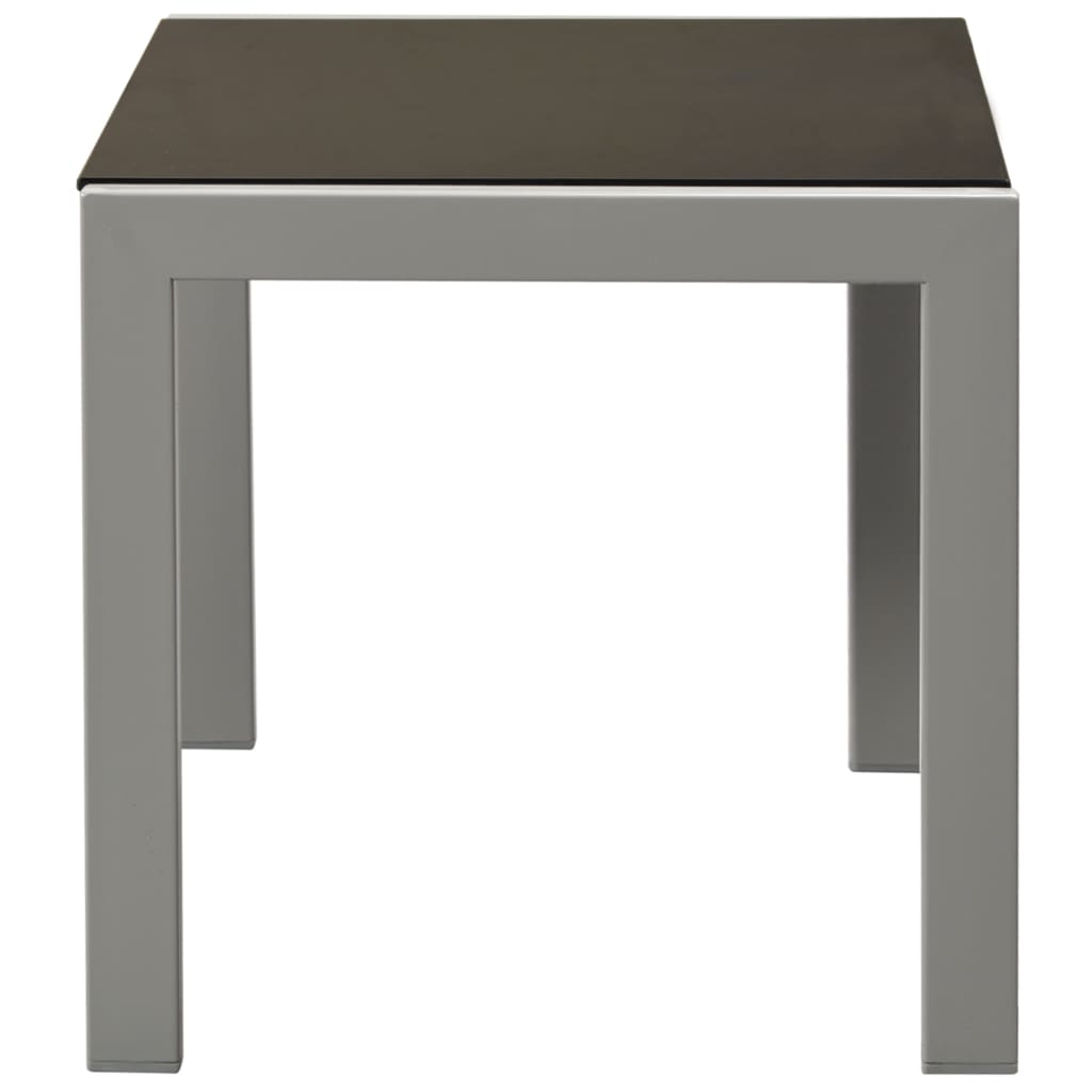 Sun loungers 2 pcs. with table steel and textilene black